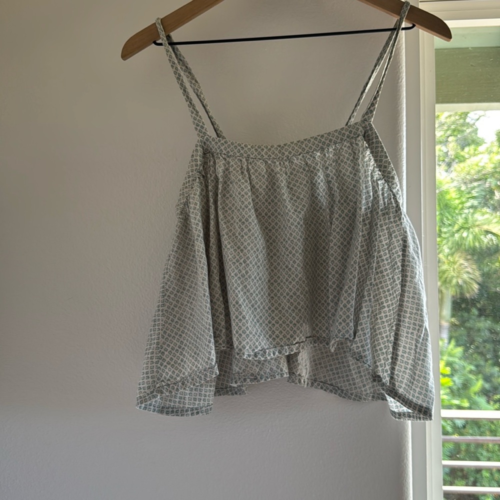 Acacia blue floral flowy tank.